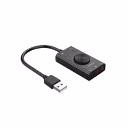 ORICO SC2 Multi-function USB External Driver-free Sound Card with 2 x Headset Ports & 1 x Microphone Port & Volume Adjustment (Black)