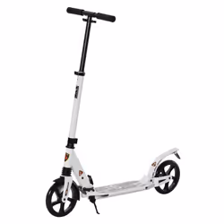 HOMCOM Folding Kick Scooter, Adjustable Ride On Scooter with 200mm Big Wheels and Double Shock Absorption, Urban Scooter for ...