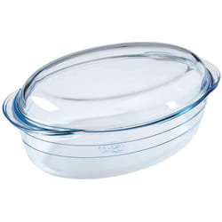 O'Cuisine Kitchen Glass Oval Casserole Roasting Dish 4.0L Transparent