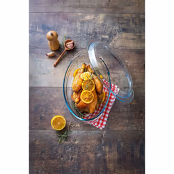 O'Cuisine Kitchen Glass Oval Casserole Roasting Dish 4.0L Transparent