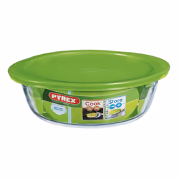 Pyrex Microwave Safe Classic Round Glass Dish with Vented Lid 2.3L