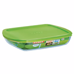 Pyrex Microwave Safe Classic Rectangular Glass Dish Vented Lid 1.6L