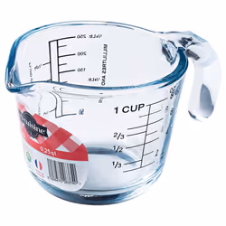 O'Cuisine Kitchen Glass Measuring Jug Microwave and Oven Safe 250ml