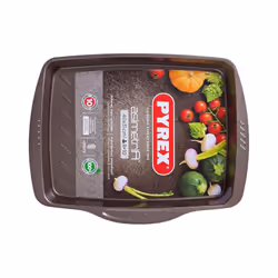 Pyrex AsimetriA Rectangular Roaster Easy Grip Non Stick 40cm Brown