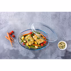 Pyrex Oval Casserole Dish 33Â x 20Â x 13Â cm, Glass, Clear, 33Â cm