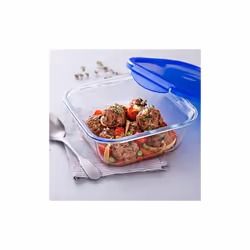 Pyrex Cook & Go rectangular glass food storage container/roaster with airtight and leakproof 4 clip locking lid – oven, freezer and microwave safe - 16x16x6 cm - 0,80L - Additional view 2