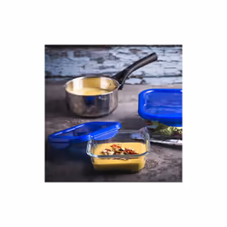 Pyrex Cook & Go rectangular glass food storage container/roaster with airtight and leakproof 4 clip locking lid – oven, freezer and microwave safe - 16x16x6 cm - 0,80L - Additional view 5