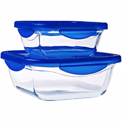 Pyrex Food Storage Container, Blue, 21 x 21 x 8 cm