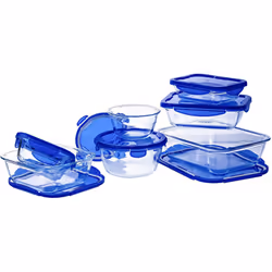 Pyrex Food Storage Container, Blue, 21 x 21 x 8 cm