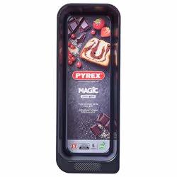 Pyrex Magic Metal Loaf Pan Carbon Steel Non Stick Easy Grip 30cm Black