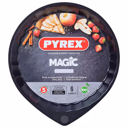 Pyrex Magic Metal Flan Pan Non Stick Coating Easy Grip 30cm Black