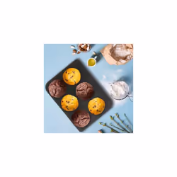 Pyrex Magic Muffin Tray 6 Cup Carbon Steel Non Stick Coating Black
