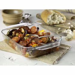 Pyrex Glass Roaster & Casserole Microwavable 1.5 & 2.1L Transparent