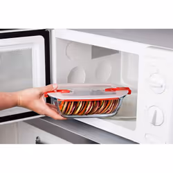 Pyrex Cook and Heat Cook & Heat Set of 3 Rectangular Glass Food Containers 1.1 L with Airtight Lid for Microwaves