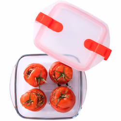 Pyrex Cook and Heat Cook & Heat Set of 3 Square Glass Food Containers with Airtight Lids for Microwaves