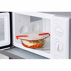 Pyrex Cook and Heat Cook & Heat Set of 3 Round Glass Food Containers 1.1 L with Airtight Lid for Microwaves