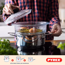 Pyrex - Steamer basket + lid â Steamer for healthy and tasty cooking. Made in France