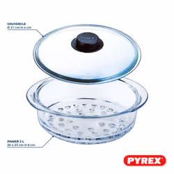Pyrex - Steamer basket + lid â Steamer for healthy and tasty cooking. Made in France