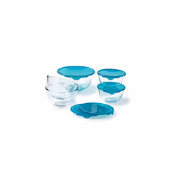 Pyrex Set of 5 Heavy Duty Glass Salad Bowls with Lids (0.5L - 1L - 2L) BPA Free | Made in France, Dishwasher, Microwave and O ...