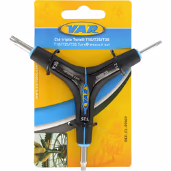 VAR CL-09003-C, Bicycle tool, Bicycle torx wrench, Black, Blue, Steel, 78 g