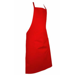 Full plain apron with front pocket for chefs, butchers, kitchen cooking, craft, and baking. - Red