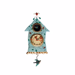 Enesco P8008 Resin House-Shape Clock with Bird 32 cm