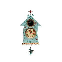 Enesco P8008 Resin House-Shape Clock with Bird 32 cm