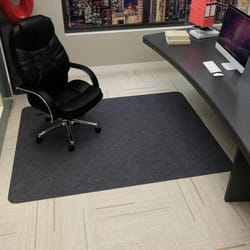 Office Rolling Chair Mat Computer Gaming Chair Mat Home Bedroom Hanging Basket Non-slip Carpet Floor Protector Bottom TPR Glue - dark gray, 90x120cm