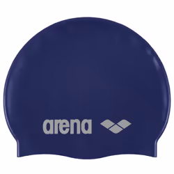 Arena Classic Silicone Cap, Blue, Silver, Head cap, Unisex, Adult, Cross-training, Swimming, Denim/Silver
