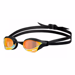 Arena Cobra Core Swipe Mirror, Unisex, One Size, Gold, Thermoplastic Rubber (TPR), Orange, Polycarbonate