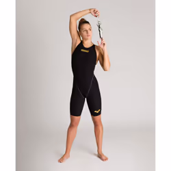 Arena Race Women's Slim Powerskin Carbon Core FX FBSLO Swimsuit - Black / Gold - 32