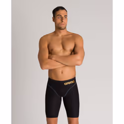 Arena Race Men's Swimming Jammer Powerskin Carbon Core FX Shorts - Black / Gold - 22