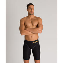 Arena Race Men's Swimming Jammer Powerskin Carbon Core FX Shorts - Black / Gold - 22