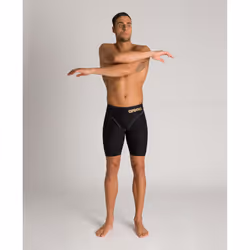 Arena Race Men's Swimming Jammer Powerskin Carbon Core FX Shorts - Black / Gold - 22