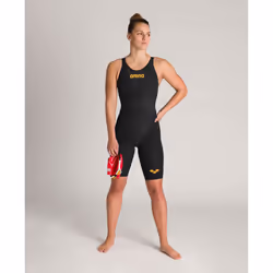 Arena Race Women's Swimming Powerskin Carbon Glide Sport Swimsuit - Black / Gold - 34