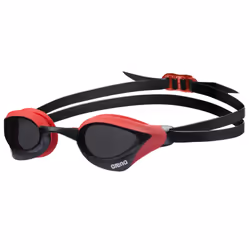 Arena Unisex Cobra Core Swipe Anti-Fog Racing Swim Goggles for Men and Women Polycarbonate Non-Mirror Lens Smoke/Red