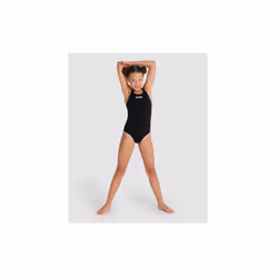 Arena Team Girls Swim Pro Solid Quick Dry Sun Protection Swimsuit - Black - 28