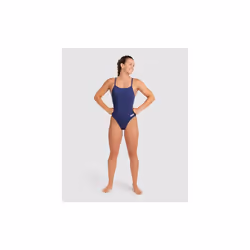 Arena Women Team Swimsuit Challenge Back Solid UV Protection Swimwear Navy/White - 28
