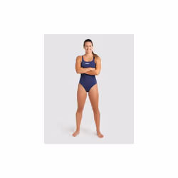 Arena Team Women Swimsuit Swim Pro Medium Cut Leg Swimming Costume, Navy - 38