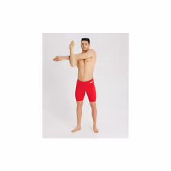 Arena Team Men Swim Jammers Quick Dry Stretch Fit Athletic Swimming Shorts - Red - 34