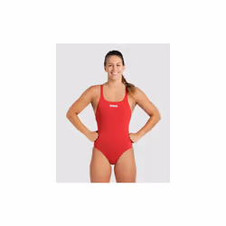 Arena Team Women Swimsuit Swim Pro Racerback Solid Swimming Costume Red - 34