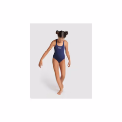 Arena Team Girls Swim Pro Solid 50+ UV Protection Sports Swiming Costume - Navy - 26