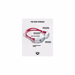 The One Woman Swim Goggles for Women, Clear-Red Wine-White, Non-Mirror Lens