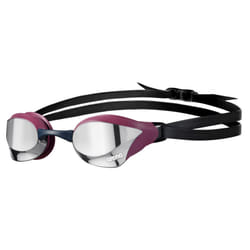 Arena Unisex Cobra Core Swipe Anti-Fog Racing Swim Goggles for Men and Women Polycarbonate Mirror Lens  Silver/Red Wine