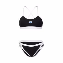 ARENA Women's Standard Performance Icons Solid Cross Back Bikini Black-White 28