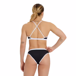 ARENA Women's Standard Performance Icons Solid Cross Back Bikini  Black-White  28 - Additional view 4