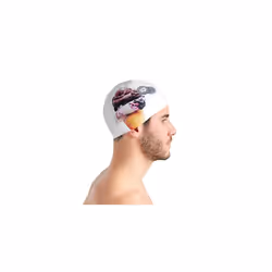 HD Unisex Silicone Swimming Cap for Adults Training and Racing, 100% Wrinkle Free, Ice Cream, 5572, One Size
