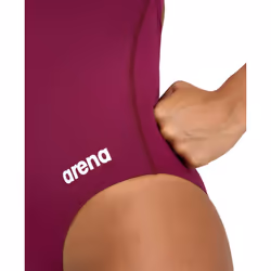 Arena Women's Solid Team MaxLife Swimsuit Swim Pro Open Back One Piece Racing Bathing Suit Competition Training Swimwear  Red Fandango/White  US Size