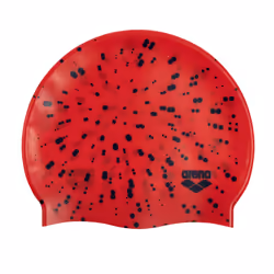 Arena Junior Silicone Unisex Print Swim Cap for Boys and Girls Comfortable Durable Kids Pool Bathing Cap  One Size  Dots
