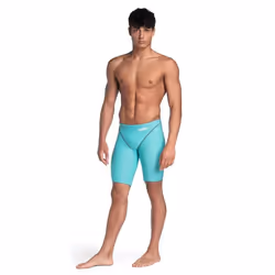 Mens Arena Swimming Powerskin Jammers Quick Dry Plain Swim Shorts - Aquamarine - 34